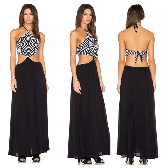 Mara Hoffman Swim Starbasket Black Maxi Dress Size Small - Picture 2 of 16